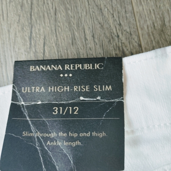 Banana Republic Ultra High-Rise Slim White Jeans Size 12 (31) - Picture 7 of 8